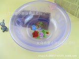 24CM QQ透明水果盆 塑料洗脸盆 洗菜盆 家用盆 彩色塑料盆 批发