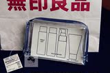 日本代购 MUJI/无印良品 新款 TPU透明款盒型收纳袋/洗漱包 现货