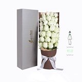 33朵白玫瑰鲜花花束礼盒母亲节鲜花速递送妈妈的礼物北京鲜花批发