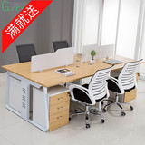 广州职员办公桌新款家具员工办公桌 屏风工作位4人位电脑卡座促销