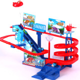 电动托马斯火车企鹅爬楼梯电动滑梯拼装轨道儿童益智玩具磁性音乐