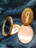 红木复古中式小镜子 随身包包化妆镜 便携木质镜子 个性小礼品