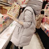 韩国东大门2015冬装新款休闲棉衣女中长款加厚连帽羽绒外套潮