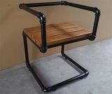 美式铁艺做旧复古酒吧餐桌椅仿古实木餐椅休闲椅子水管椅特价