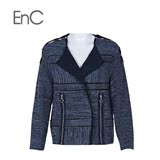 代购EnC2015新品韩版时尚翻领拉链装饰休闲夹克EHJJ52214C
