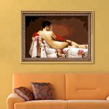 自油自画女性人物大幅无框亚麻布数字油画diy涂色装饰画写真 裸女