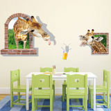 贴图卡通动物儿童房幼儿园教室学校装饰墙壁贴3D立体感墙贴纸贴画