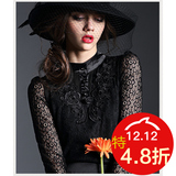 2015秋装韩版专柜正品高档蕾丝修身打底衫长袖T恤女潮