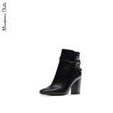季中特惠 Massimo Dutti 女鞋 牛皮黑色高跟短靴 13003121800