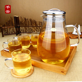 玻璃茶壶耐热加厚大容量花茶壶水果壶套装不锈钢过滤透明2L泡茶壶