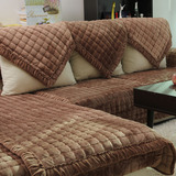 欧式 奢华皮沙发垫坐垫布艺毛绒冬季芝华士加厚防滑定做简约套