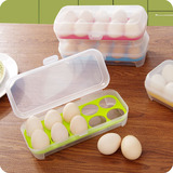 厨房塑料带盖10格鸡蛋盒冰箱鸡蛋保鲜盒便携野餐鸡蛋收纳盒放蛋托