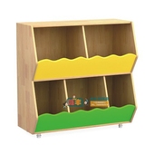 生态木储物柜 幼儿园儿童玩具收纳架积木柜木制两层收拾架分区柜
