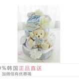 韩国代购 纯棉婴儿用品礼盒 宝宝新生儿礼盒 婴儿尿布蛋糕套装