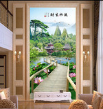 3d立体壁画大型超自然仙境玄关过道走廊客厅电视背景墙壁纸无纺布