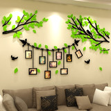 3d立体照片树墙贴纸创意亚克力水晶沙发客厅卧室床头温馨装饰品画
