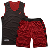 定制印字号篮球服套装乔丹双面篮球服套装男 训练背心比赛队服