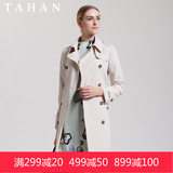 TAHAN/太和2016春装新款经典英伦风衣女中长款薄外套TAF11P069