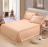 全棉床单 单件 夏凉贡缎提花纯棉 欧式圆角1.5米1.8米2.0米特价