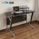 思客 电脑桌台式简约办公桌家用时尚简易桌子钢化玻璃书桌写字台