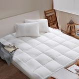 酒店床上用品 双层白鸭绒羽绒床垫 加厚双人床褥 防羽布床护垫