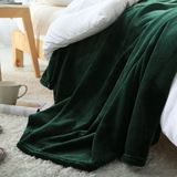 良品家纺纯色加厚珊瑚绒毛毯墨绿色绒毯子沙发毯北欧外贸单色素色