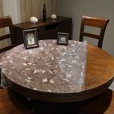 定制加厚软玻璃pvc圆桌桌布圆形塑料台布防水透明免洗磨砂餐桌布