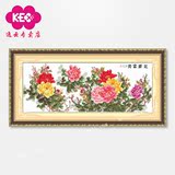 精准印花KEC十字绣系列正品专卖 花卉H637国色天香清雅版客厅大画