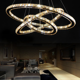 LED水晶吊灯现代简约餐厅灯创意圆形客厅灯大气过道灯饰卧室灯具