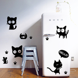 小猫墙贴 可爱卡通动物贴纸 客厅电视卧室浴室装饰创意可移除贴画
