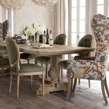欧式法式美式乡村 LOFT风格实木原木复古餐厅会议桌酒店洽谈桌