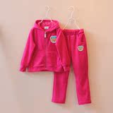 二件套2016春季女童装运动休闲套装金丝绒上衣裤子儿童宝宝外套