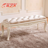 菲艺轩 欧式床尾凳床边凳简约换鞋凳实木床榻卧室美式长凳绒布凳
