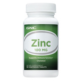 美国直邮 GNC/健安喜 螯合锌葡萄糖酸锌锌片100mg100片提高免疫力