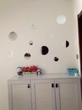 亚克力立体镜面墙贴圆形镜子贴玄关走廊自由组合DIY镜面装饰