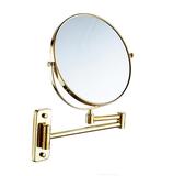 全铜伸缩双面镜梳妆镜子免打孔浴室化妆镜壁挂美容镜