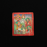 西藏红传统手工彩绘小唐卡㊣喇嘛手绘正宗彩绘瑞物老唐卡护身唐卡
