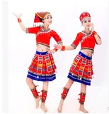 新款少数民族舞蹈演出苗族彝族黎族表演服饰广场舞秧歌服装女头饰