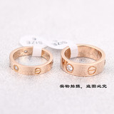 韩版钛钢玫瑰金情侣戒指 男女婚戒金色食指关节指环18K彩金银对戒