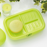 日本进口正品 inomata塑料双格香皂盒双层沥水肥皂盒皂碟皂盘
