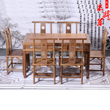 红木家具 k中式实木长方桌明式饭桌客厅家具鸡翅木餐桌灯桂餐椅