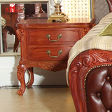 欧式红木古典复古精致手工雕花打蜡工艺床头柜 缅甸花梨木家具