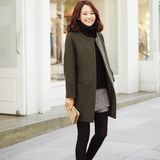 2015韩版冬款圆领羊绒大衣休闲宽松中长款女外套修身显瘦加厚女装