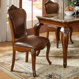 美式实木餐椅现代简约真皮椅子餐厅靠背休闲椅欧式洽谈桌椅老板椅
