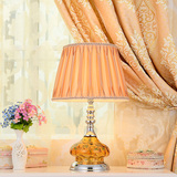 新款欧式奢华 卧室床头灯婚庆温馨 现代水晶玻璃客厅创意装饰台灯