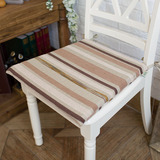 咖啡色细条纹布艺椅垫/餐椅垫/坐垫/海绵垫/椅子垫/凳子垫可拆洗