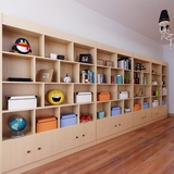 书柜书架简约现代实木木质自由组合柜简易带门组装储物柜新款包邮
