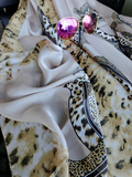豹纹春秋冬季款超大围巾女丝巾宴会披肩沙滩巾 含40%真丝气质丝滑