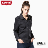 Levi's李维斯Line 8系列女士翻领黑色水洗牛仔夹克外套19397-0000