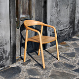 实木休闲椅 欧式简约白橡原木椅扶手靠背椅 北欧创意餐桌椅椅子